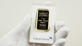 Credit Suisse 1 oz 9999 Gold Bar Unboxing [upl. by Aciras425]