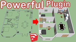 How To Use Dibac in SketchUp  Floor plan to 3d [upl. by Hcaz]