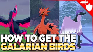 How to Get Galarian Birds Articuno Zapdos amp Moltres in Pokemon Sword and Shield DLC Crown Tundra [upl. by Bekelja]