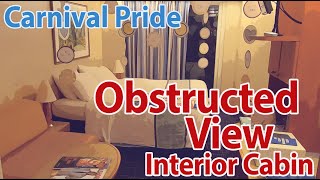 Best Interior Cabin on Carnival Pride  Obstructed View Interior 4148 Cabin Tour [upl. by Hgielyak]