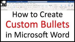 How to Create Custom Bullets in Microsoft Word [upl. by Anelleh]