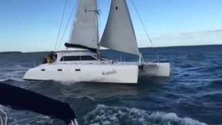 Catamaran sailing very fast 19 knots [upl. by Comstock]