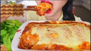 ASMR CHEESY LASAGNA  CRISPY LETTUCE  EATING SOUNDS  NO TALKING [upl. by Spence]