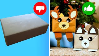 EMBALLAGES CADEAU DIY POUR NOËL🎁🎄Idées demballage cadeau [upl. by Kcarb]