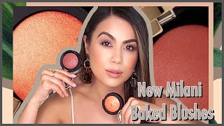 NEW Milani Baked Blushes Swatch and Review [upl. by Einnob]