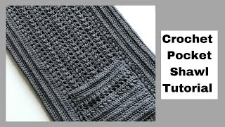 HOW TO CROCHET A POCKET SHAWLSCARF PART 1 Easy step by step free tutorialpattern for beginners [upl. by Neve476]