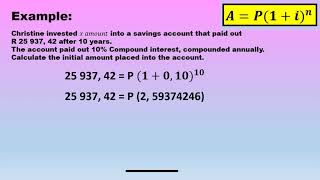 Grade 8 and 9 Mathematics Compound Interest Finance [upl. by Sidoney]