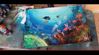 Spray paint art coral reefs [upl. by Whorton4]