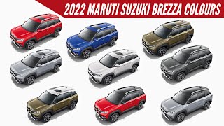 2022 Maruti Suzuki Brezza  All Colour Options  Images  AUTOBICS [upl. by Groveman]