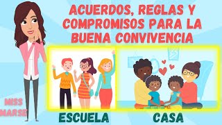 ACUERDOS REGLAS Y COMPROMISOS PARA LA CONVIVENCIA  Escuela y Casa [upl. by Elledoj922]