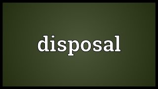 Disposal Meaning [upl. by Hayden]