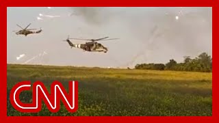 Watch Ukraine helicopters assault Russian position [upl. by Pen]