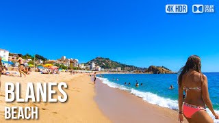 Blanes sAbanell Beach Costa Brava Catalonia  🇪🇸 Spain 4K HDR Walking Tour [upl. by Jollanta]