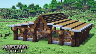 Minecraft Animal Barn Tutorial How To Build [upl. by Darrick]