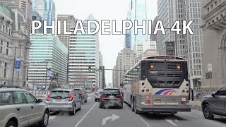 Philadelphia 4K  Driving Downtown  USA [upl. by Yauqram466]