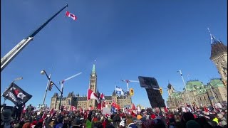 A look at Ottawas antimandate trucker protest [upl. by Ahsinawt]