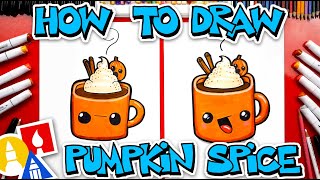 How To Draw Pumpkin Spice Hot Chocolate [upl. by Alvita]