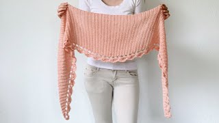 TO THE POINT SHAWL  FREE CROCHET PATTERN [upl. by Norre]