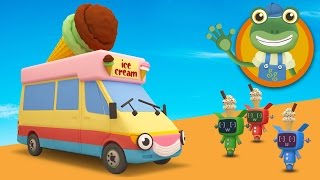 Vicky The Ice Cream Truck Visits Geckos Garage  Toddler Fun Learning [upl. by Aicilf]