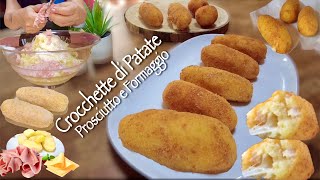 CROCCHETTE DI PATATE PROSCIUTTO E FORMAGGIO🥔🧀 XXL ricetta facile [upl. by Ahsitam]