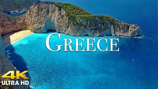 FLYING OVER GREECE 4K UHD  Amazing Beautiful Nature Scenery with Relaxing Music for Stress Relief [upl. by Heilman113]