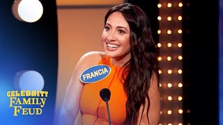 Francia Raisa is so shocked her answer isnt up there  Celebrity Family Feud [upl. by Les225]