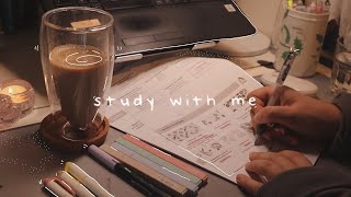 STUDY WITH ME 3hrs ‧˚･☾ exam edition 5010 pomodoro [upl. by Airel]