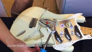 How to install preloaded pickguard onto vintage MIJ Fender Stratocaster [upl. by Lukin]