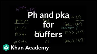 pH and pKa relationship for buffers  Chemistry  Khan Academy [upl. by Oirobil]