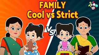 FAMILY  Cool vs Strict  Mom Vs Dad  Hindi Stories  Hindi Cartoon  हिंदी कार्टून [upl. by Akire]