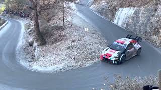 Evans on black ice in Entrevaux  Rallye Monte Carlo 2022 WRC [upl. by Gale]