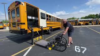 School Bus wheelchair lift and securements [upl. by Fafa]