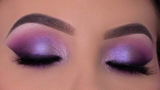 Purple Violet Eye Makeup Tutorial  Purple Holiday Makeup [upl. by Alinna]