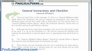 Sample General Affidavit Form [upl. by Adilen]