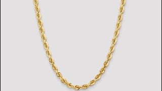 7mm 24quot 14k Gold Diamond Cut Rope Chain by FredTheJeweler [upl. by Ahsenet849]