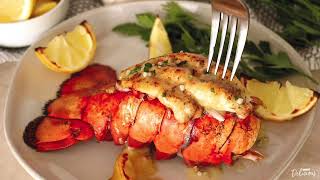 Broiled Lobster Tail With Garlic Lemon Butter [upl. by Nosille982]