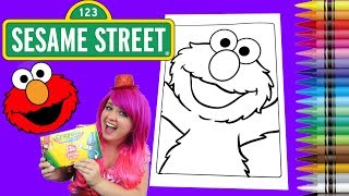 Coloring Elmo Sesame Street Coloring Book Page Crayola Crayons  KiMMi THE CLOWN [upl. by Corene530]