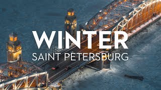 Winter Saint Petersburg Russia 6K Shot on Zenmuse X7 Drone [upl. by Annahsohs]