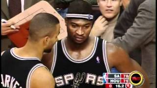 2004 NBA Rockets v Spurs  Tracy McGrady scores 13pts in 33secs to win the game [upl. by Drona]