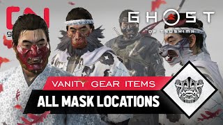 Ghost of Tsushima All Mask Locations amp Showcase  Vanity Gear Items [upl. by Berton]