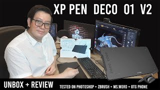 XP Pen Deco 01 v2 Unbox  Review  Draw  Sculpt  Write [upl. by Azyl]