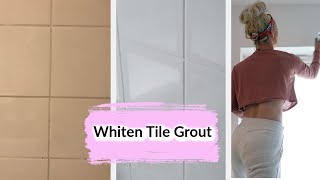 HOW TO WHITEN TILE GROUT  EASY AND CHEAP DIY [upl. by Lerud]