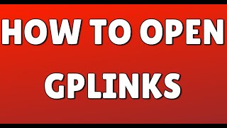 How to open Gplinks [upl. by Nysila]