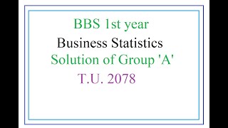 BBS 1styear  Business Statistics [upl. by Hokanson]