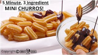 3 Ingredient MINI CHURROS  EASY Churros Recipe  How to make MINI CHURROS [upl. by Id333]