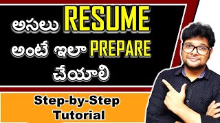 How to Write a Resume Explained in Telugu  Step by Step Tutorial for Resume Writing in Telugu [upl. by Artied524]