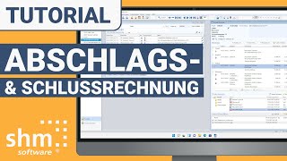 Abschlagsrechnungen amp Schlussrechnungen erstellen  shm Handwerkersoftware [upl. by Aissatsana525]