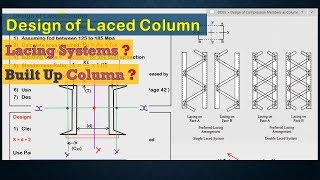 Design of Laced Column  Design of Lacing System  Design Procedure for Built up Column [upl. by Lleze]