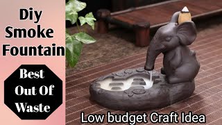 How to make smoke fountain  Diy backflow incense cone burner  Diy smoke downflow incense burner [upl. by Retsehc]