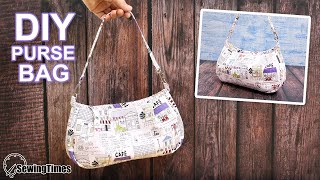 DIY SHOULDER PURSE BAG  Cute Handbag Sewing Tutorial sewingtimes [upl. by Willey]